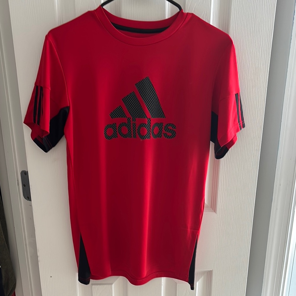 Adidas Red and Black Short Sleeve Tee